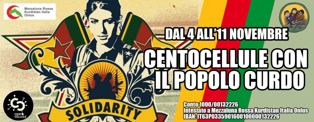 grafica centocellule a sostegno del Kurdistan